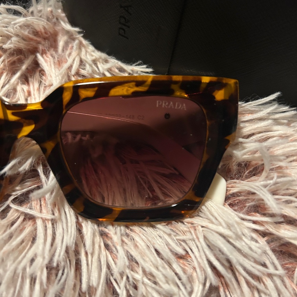 Prada Women's Brown and Yellow Sunglasses - Picture 4 of 5
